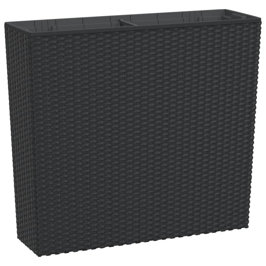 Plantenbak Met Uitneembare Bak Rattan-Look 12/44 L Pp Antraciet