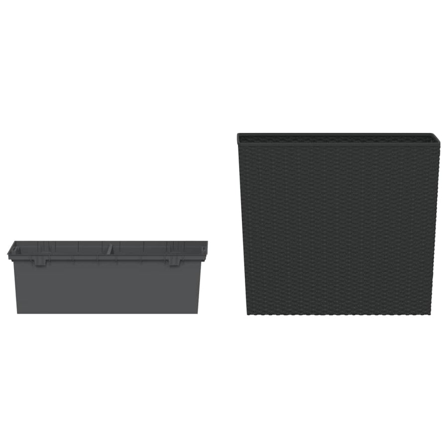 Plantenbak Met Uitneembare Bak Rattan-Look 12/44 L Pp Antraciet