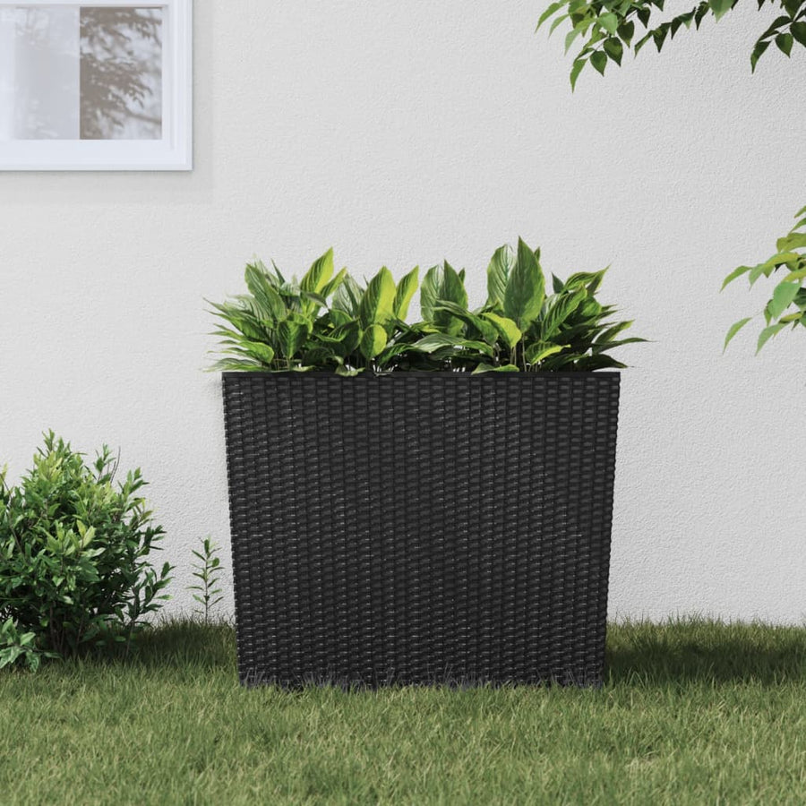 Plantenbak Met Uitneembare Bak Rattan-Look 12/44 L Pp Antraciet