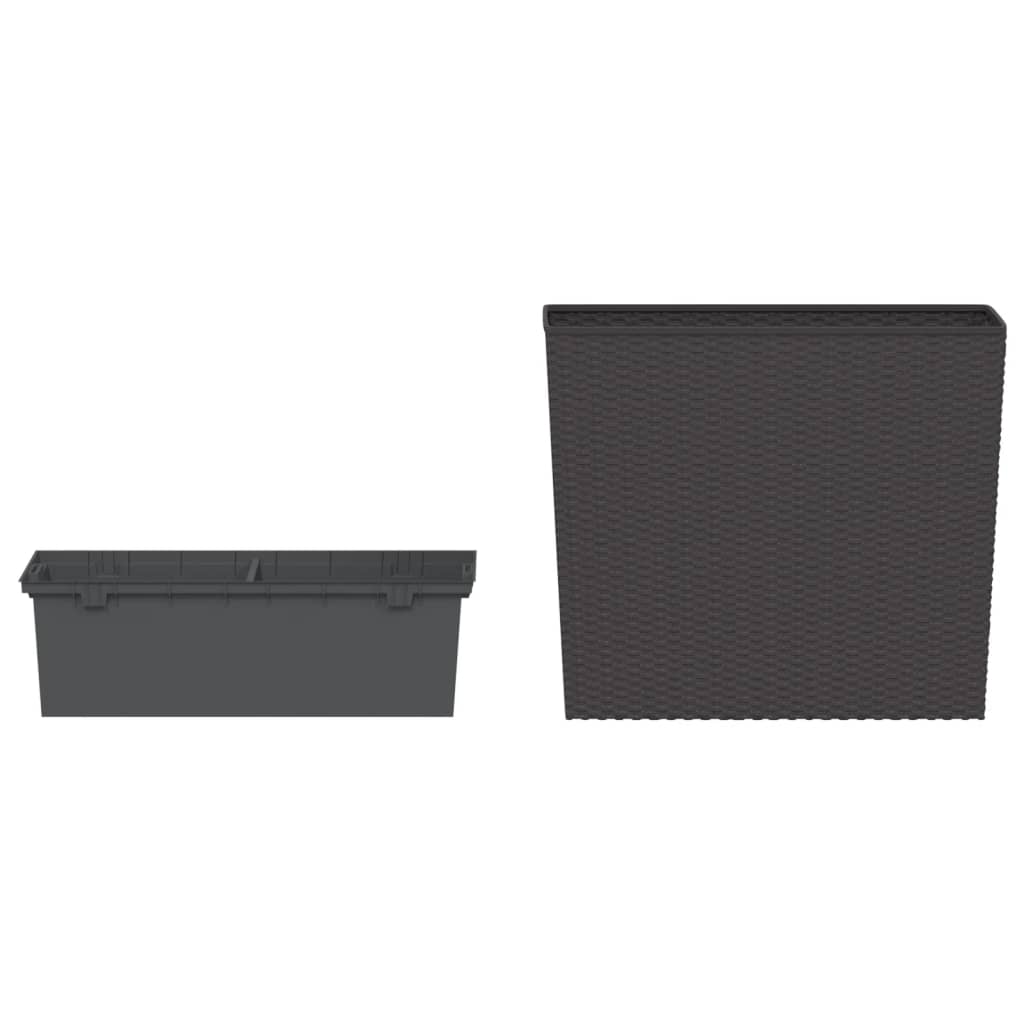 Plantenbak Met Uitneembare Bak Rattan-Look 12/44 L Pp Bruin