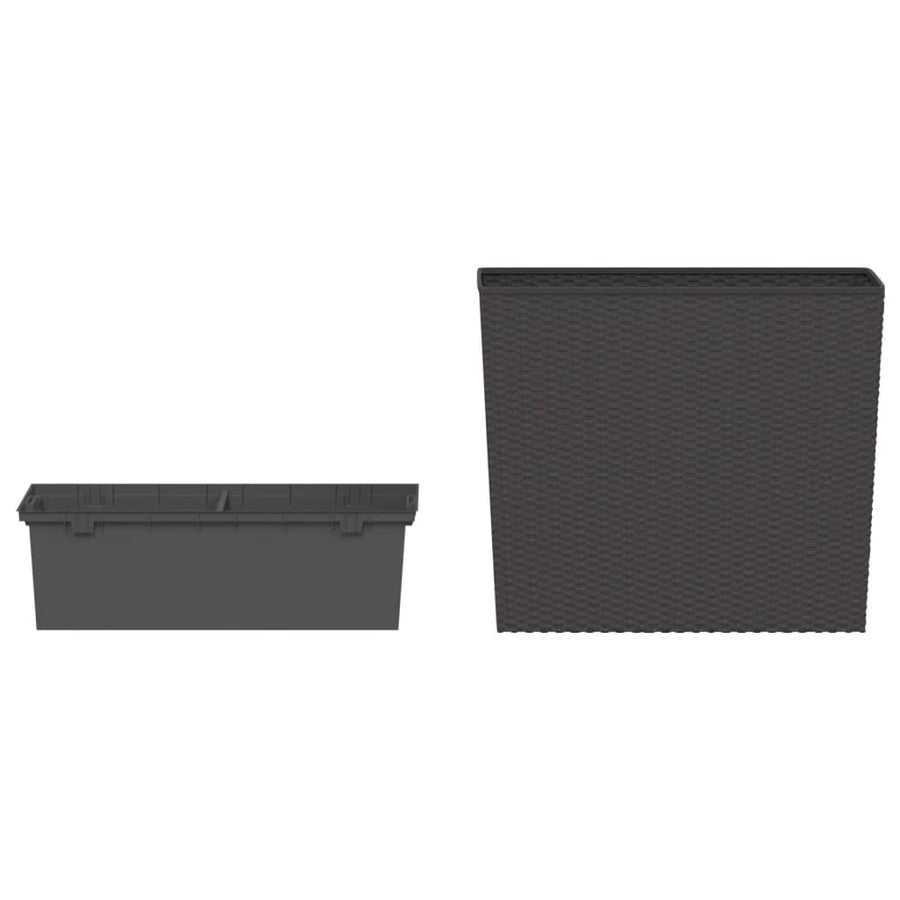 Plantenbak Met Uitneembare Bak Rattan-Look 12/44 L Pp Bruin