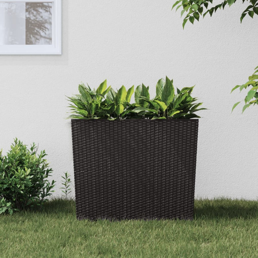 Plantenbak Met Uitneembare Bak Rattan-Look 12/44 L Pp Bruin
