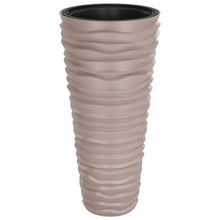 Plantenbak Met Uitneembare Bak Geribbeld 18/ Pp Kleur Mokka