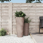 Planter With Removable Ribbed Tray 18/ Pp Moka Color