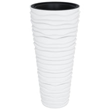 Plantenbak Met Uitneembare Bak Geribbeld 18/ Pp Wit