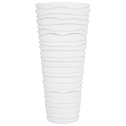Plantenbak Met Uitneembare Bak Geribbeld 18/ Pp Wit