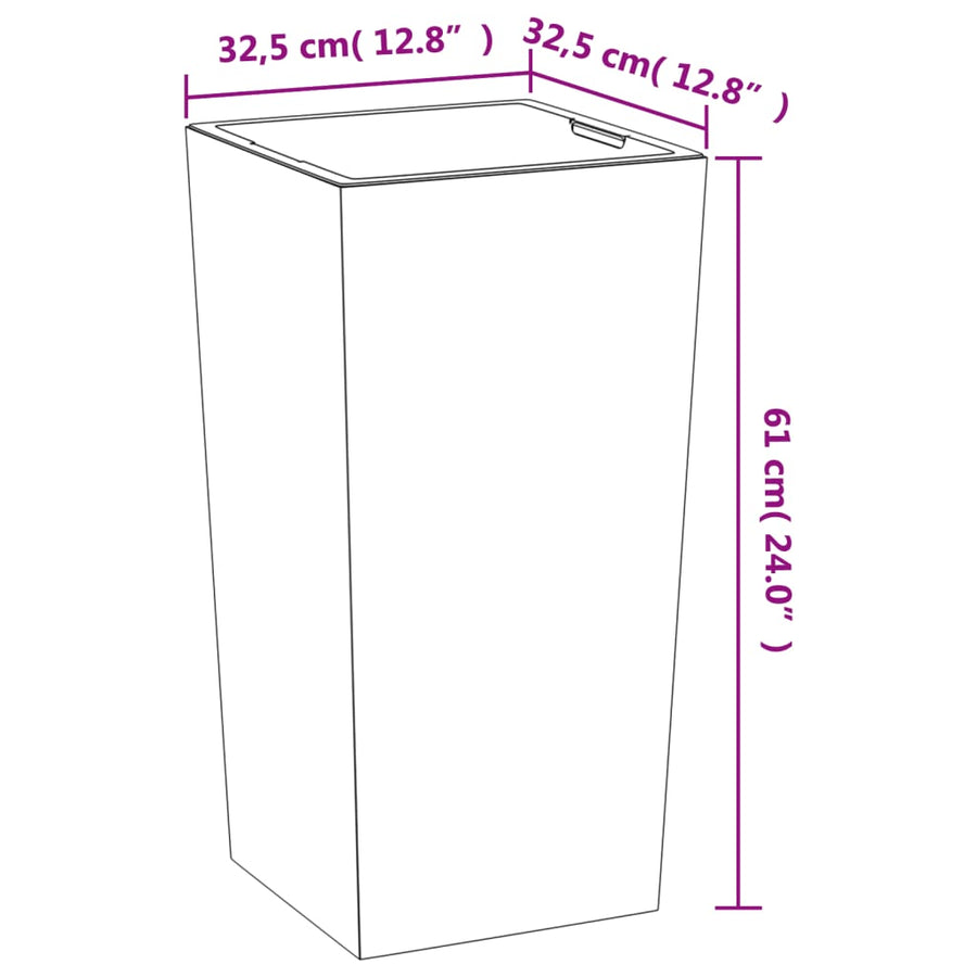 Plantenbak Met Uitneembare Bak Beton-Look 21/ Pp 49 l