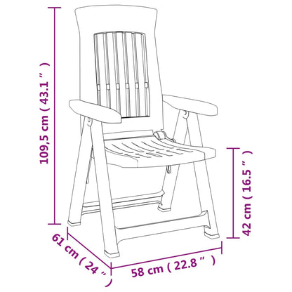 Tuinstoelen Verstelbaar Pp Wit