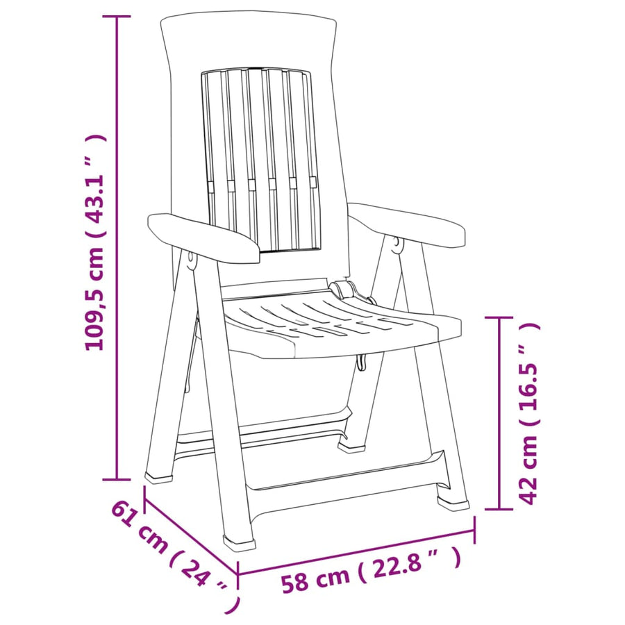 Tuinstoelen Verstelbaar Pp Groen