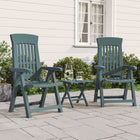 Tuinstoelen 2 st verstelbaar groen PP