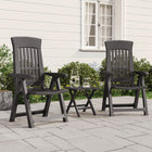 Garden chairs 2 pcs adjustable PP anthracite-coloured