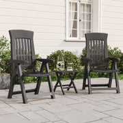 Tuinstoelen 2 st verstelbaar PP antraciet