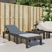 Ligbed 195x65x78 cm PP antraciet met kussens