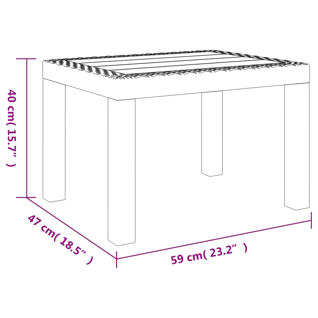 Tuintafel 59X47X40 Cm Pp Antracietkleurig