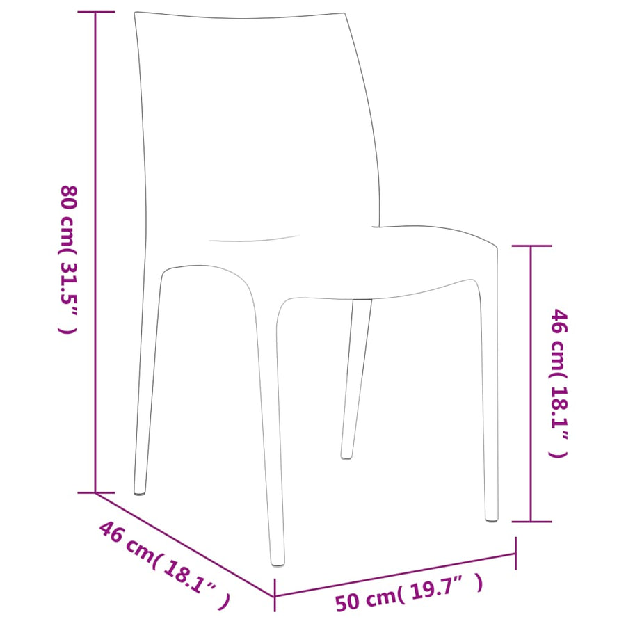 Tuinstoelen 50X46X80 Cm Polypropeen Kleurig Antraciet