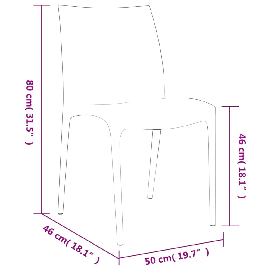 Tuinstoelen 50X46X80 Cm Polypropeen Kleurig crème