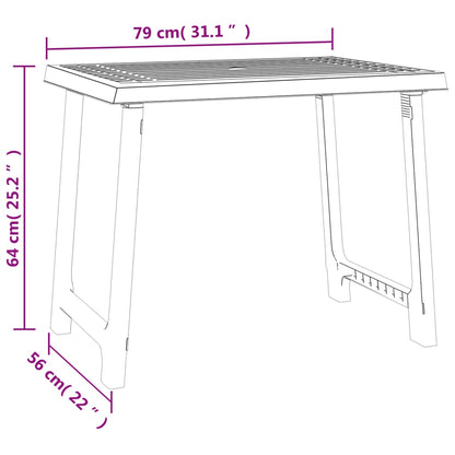 Campingtafel Hout-Look 79X56X64 Cm Pp Kleurig Antraciet