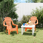 Children's garden chairs 2 pcs wood-look 37x34x44 cm polypropylene orange