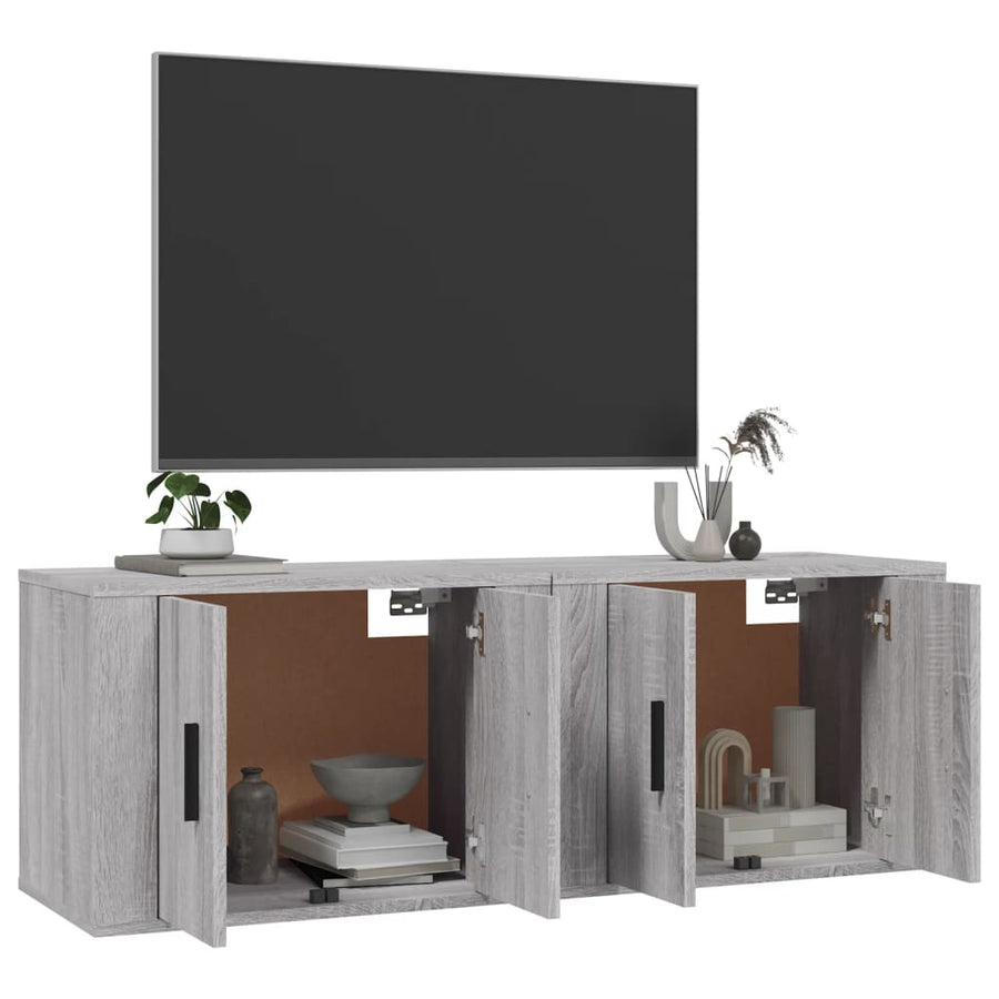 Tv-Wandmeubels 57X34,5X40 Cm Eikenkleurig 2 57 x 34.5 x 40 cm Grijs sonoma
