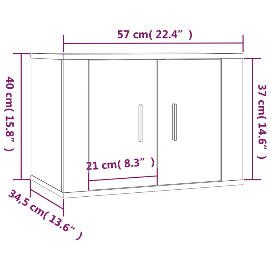 Tv-Wandmeubels 57X34,5X40 Cm Eikenkleurig 2 57 x 34.5 x 40 cm Grijs sonoma