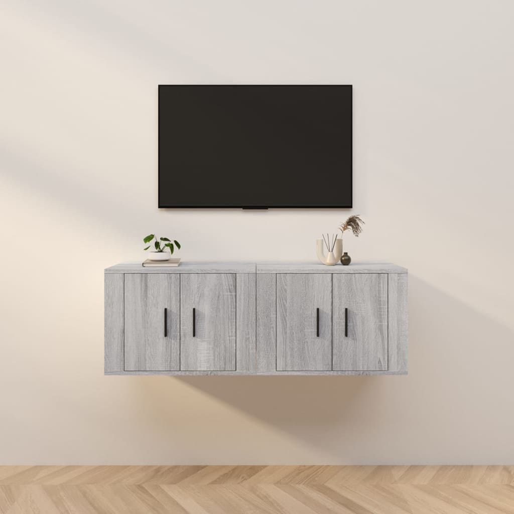 Tv-Wandmeubels 57X34,5X40 Cm Eikenkleurig 2 57 x 34.5 x 40 cm Grijs sonoma