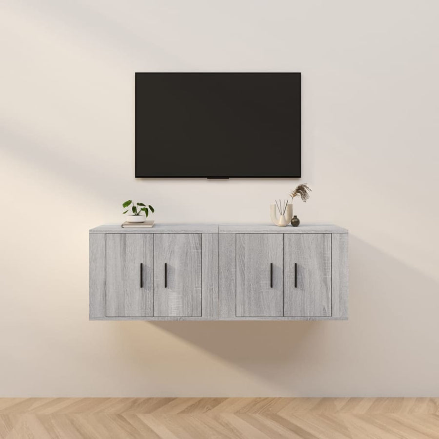 Tv-Wandmeubels 57X34,5X40 Cm Eikenkleurig 2 57 x 34.5 x 40 cm Grijs sonoma