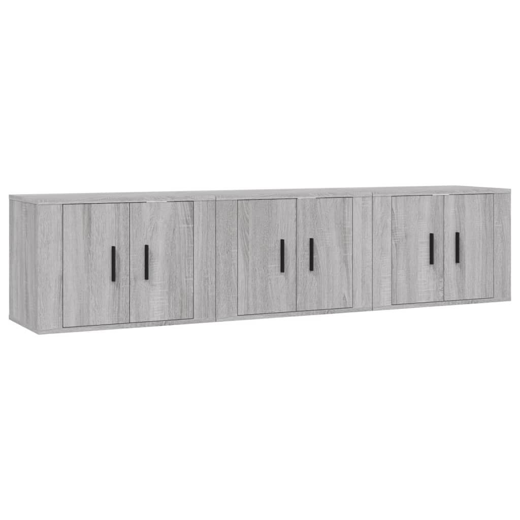 Tv-Wandmeubels 57X4,5X40 Cm Eikenkleurig 3 57 x 34.5 x 40 cm Grijs sonoma