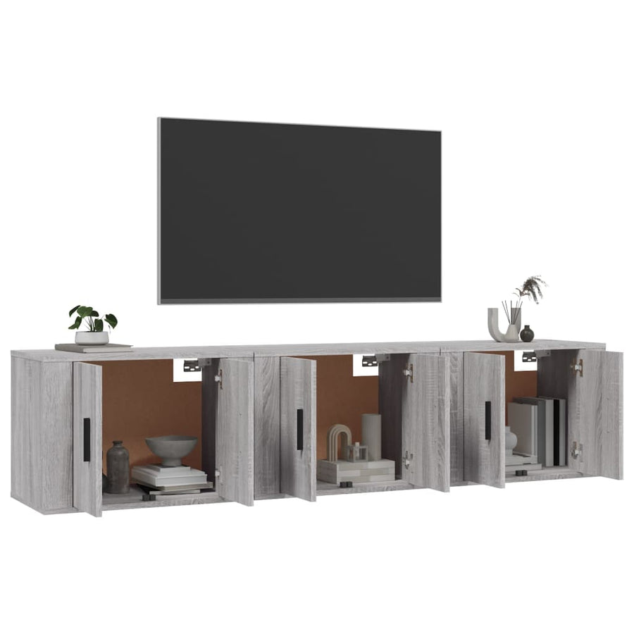 Tv-Wandmeubels 57X4,5X40 Cm Eikenkleurig 3 57 x 34.5 x 40 cm Grijs sonoma
