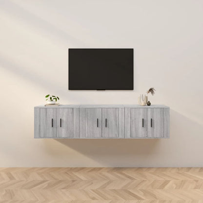 Tv-Wandmeubels 57X4,5X40 Cm Eikenkleurig 3 57 x 34.5 x 40 cm Grijs sonoma