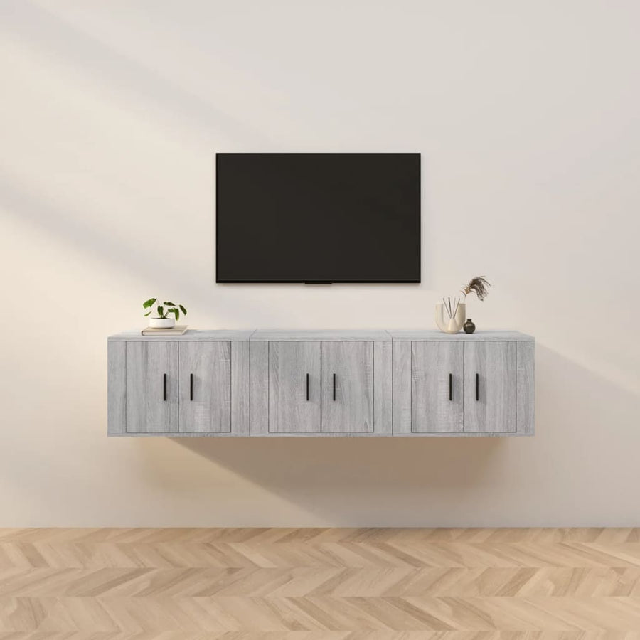 Tv-Wandmeubels 57X4,5X40 Cm Eikenkleurig 3 57 x 34.5 x 40 cm Grijs sonoma