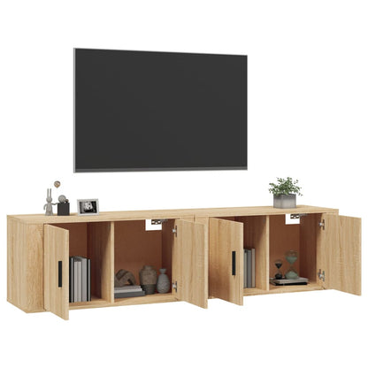 Tv-Wandmeubels 2 St 80X34,5X40 Cm Sonoma Eikenkleurig