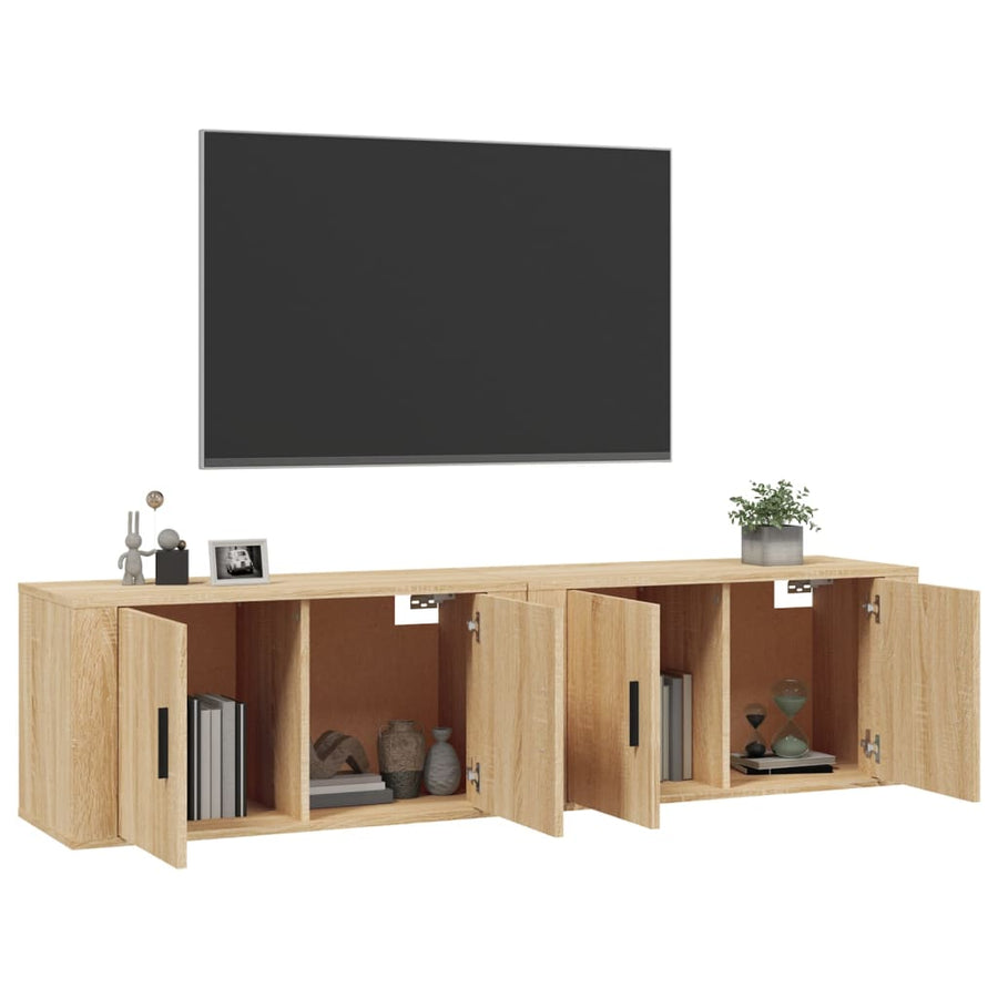 Tv-Wandmeubels 2 St 80X34,5X40 Cm Sonoma Eikenkleurig