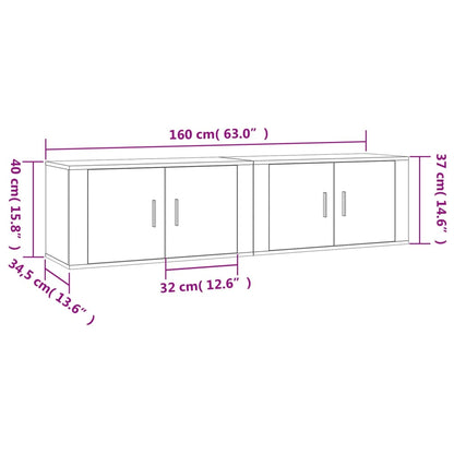 Tv-Wandmeubels 2 St 80X34,5X40 Cm Sonoma Eikenkleurig
