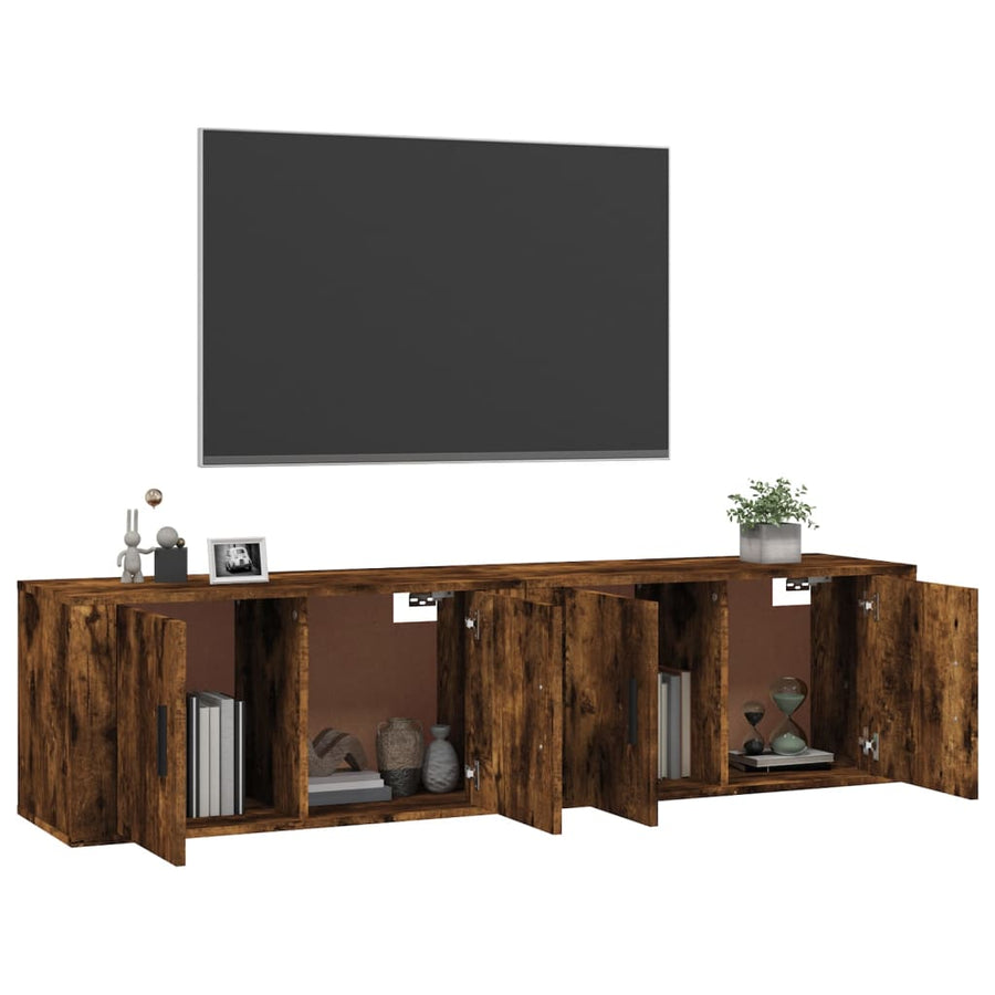 Tv-Wandmeubels 80X34,5X40 Cm Kleurig 2 80 x 34.5 x 40 cm Gerookt eiken