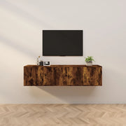 Tv-meubel 80x34,5x40 cm gerookt eiken 2 stuks