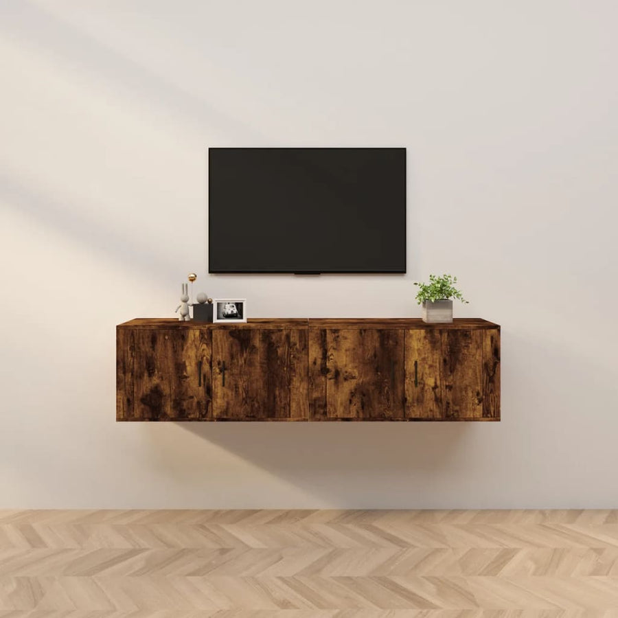 Tv-Wandmeubels 80X34,5X40 Cm Kleurig 2 80 x 34.5 x 40 cm Gerookt eiken