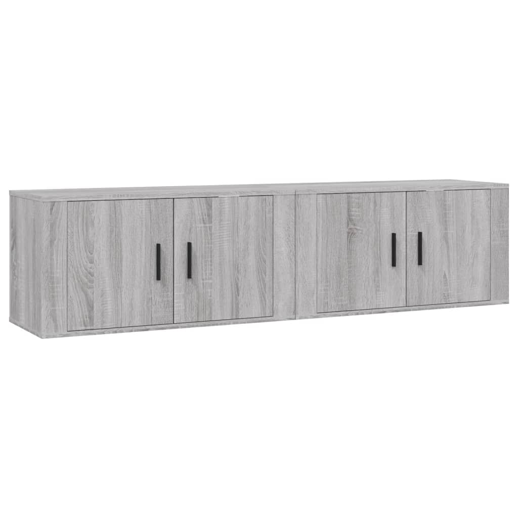 Tv-Wandmeubels 80X34,5X40 Cm Eikenkleurig 2 80 x 34.5 x 40 cm Grijs sonoma