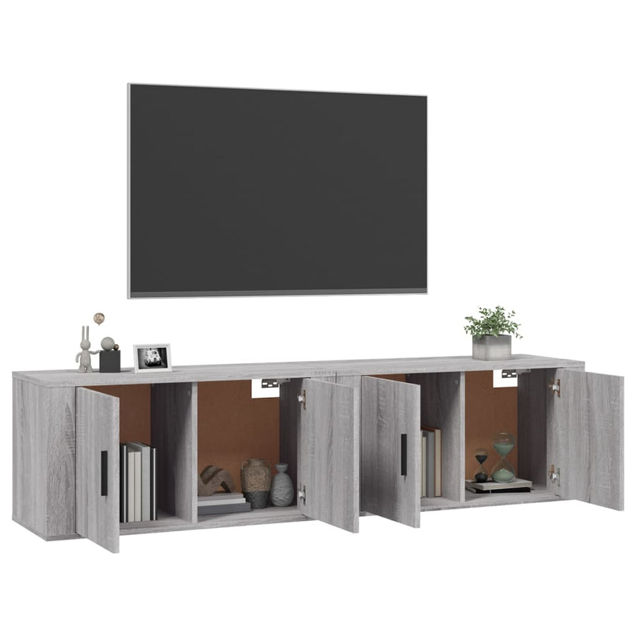Tv-Wandmeubels 80X34,5X40 Cm Eikenkleurig 2 80 x 34.5 x 40 cm Grijs sonoma