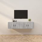 Tv-wandmeubel 80x34,5x40 cm grijs eikenkleurig (2 stuks)