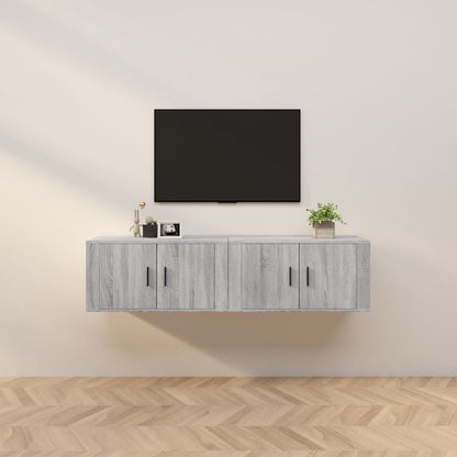Tv-Wandmeubels 80X34,5X40 Cm Eikenkleurig 2 80 x 34.5 x 40 cm Grijs sonoma