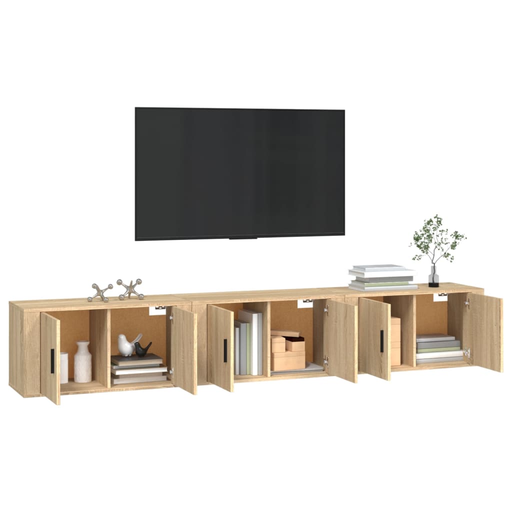 Tv-Wandmeubels 80X34,5X40 Cm Kleurig 80 x 34.5 x 40 cm Sonoma eiken