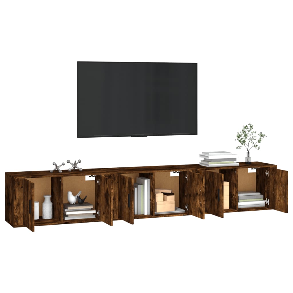 Tv-Wandmeubels 80X4,5X40 Cm Kleurig 3 80 x 34.5 x 40 cm Gerookt eiken