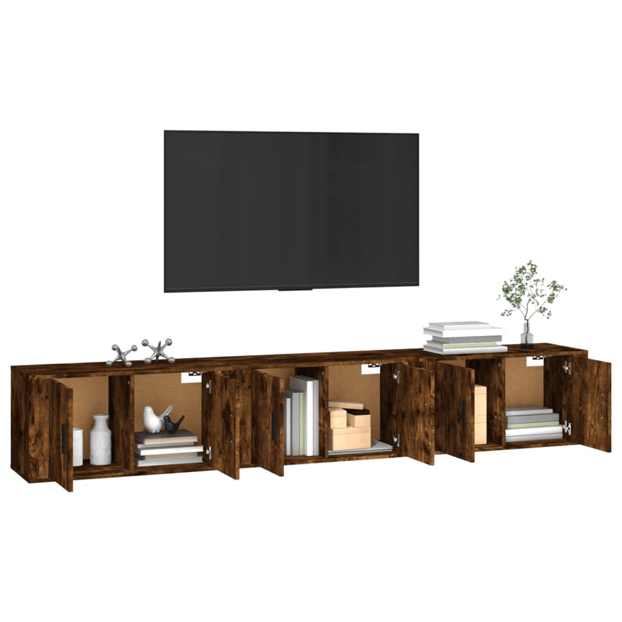 Tv-Wandmeubels 80X4,5X40 Cm Kleurig 3 80 x 34.5 x 40 cm Gerookt eiken