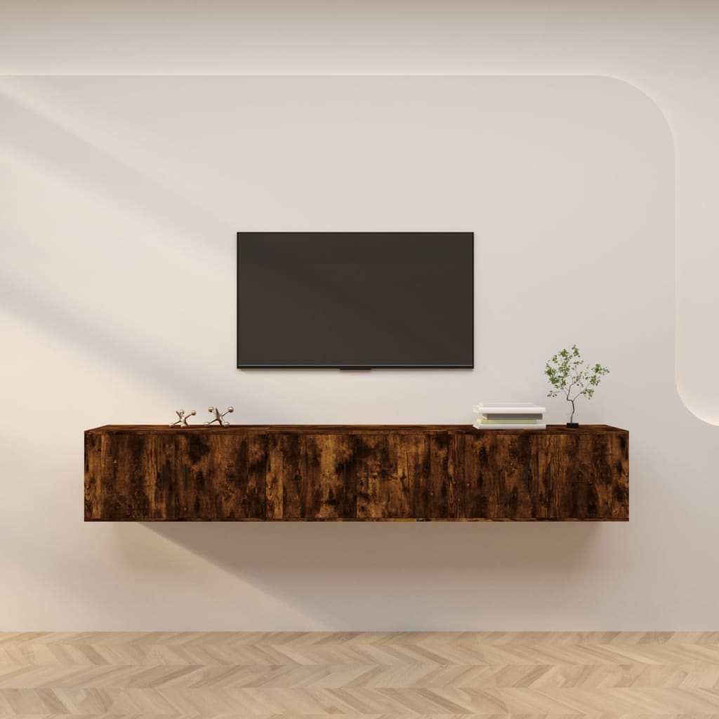 Tv-Wandmeubels 80X4,5X40 Cm Kleurig 3 80 x 34.5 x 40 cm Gerookt eiken
