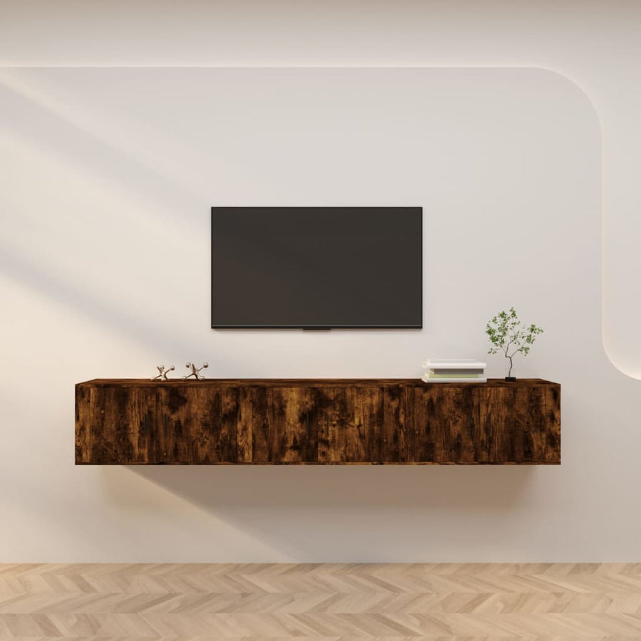 Tv-Wandmeubels 80X4,5X40 Cm Kleurig 3 80 x 34.5 x 40 cm Gerookt eiken