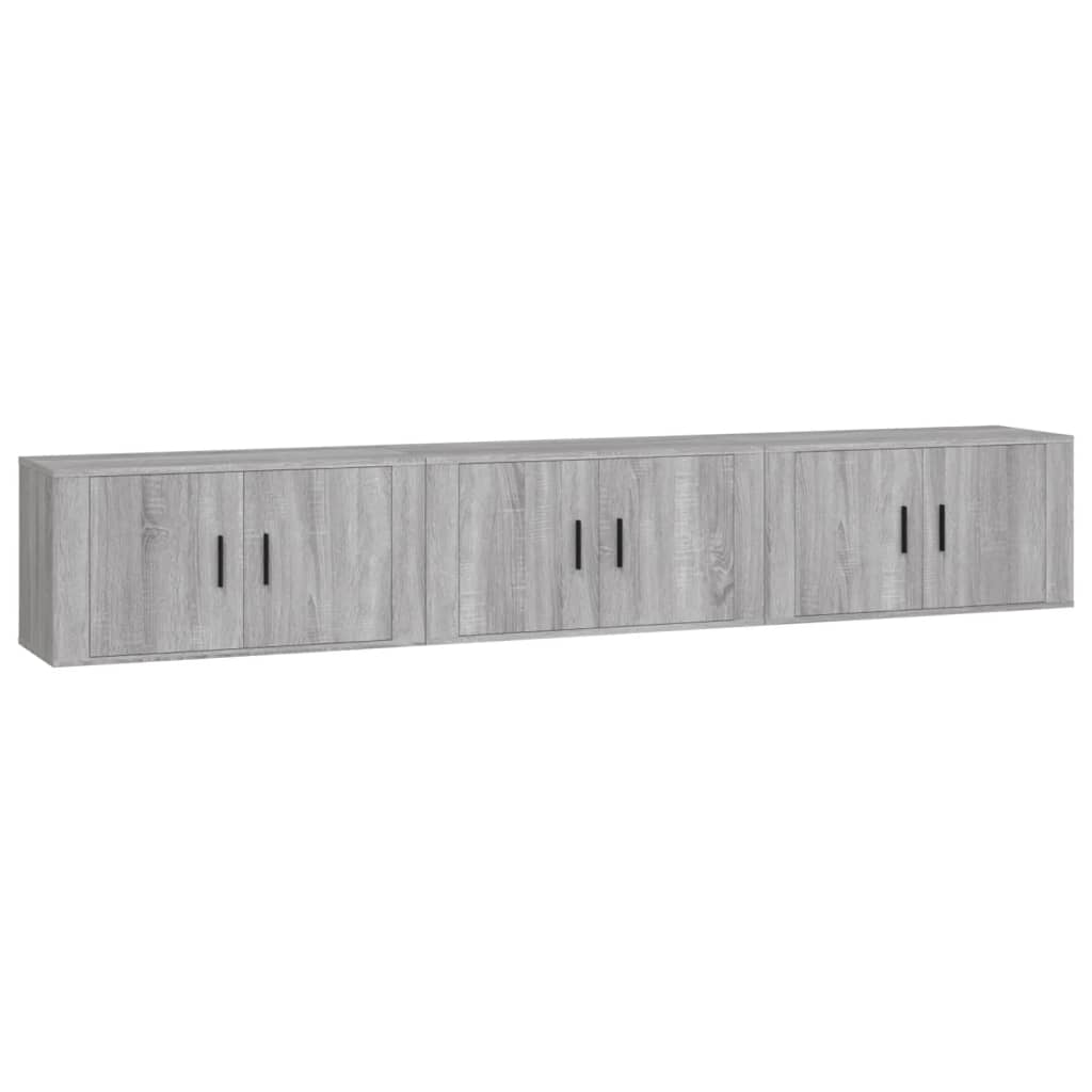 Tv-Wandmeubels 80X4,5X40 Cm Eikenkleurig 3 80 x 34.5 x 40 cm Grijs sonoma