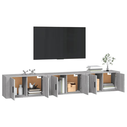 Tv-Wandmeubels 80X4,5X40 Cm Eikenkleurig 3 80 x 34.5 x 40 cm Grijs sonoma