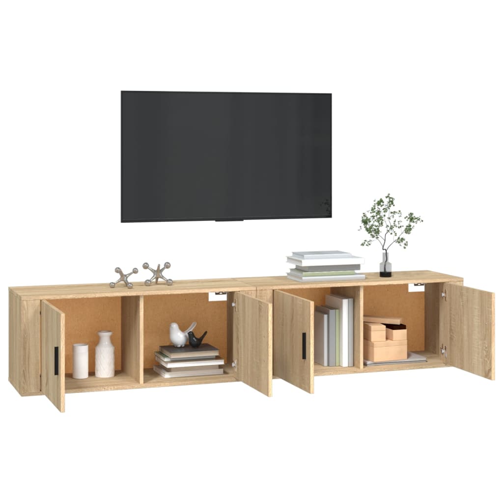 Tv-Wandmeubels 100X34,5X40 Cm Kleurig 2 100 x 34.5 x 40 cm Sonoma eiken