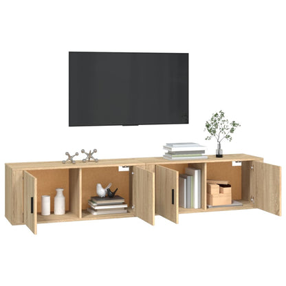Tv-Wandmeubels 100X34,5X40 Cm Kleurig 2 100 x 34.5 x 40 cm Sonoma eiken