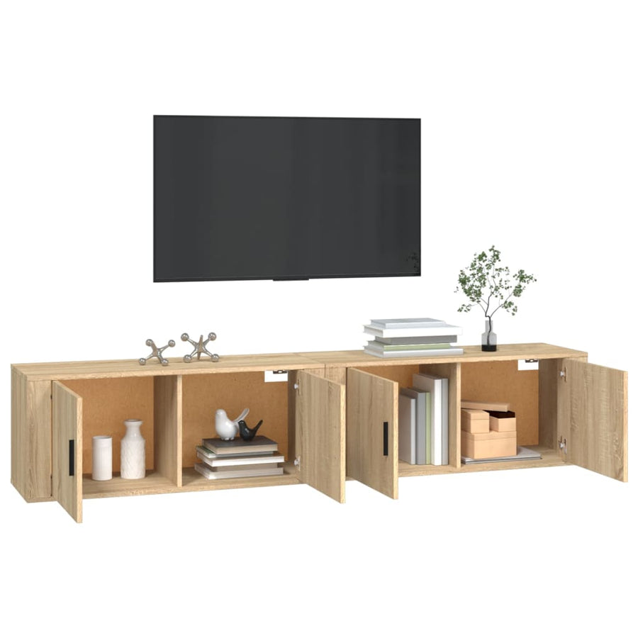 Tv-Wandmeubels 100X34,5X40 Cm Kleurig 2 100 x 34.5 x 40 cm Sonoma eiken